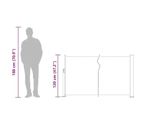 Lahtitõmmatav Terrassi Külgsein, 120 X 500 cm Kreemjasvalge