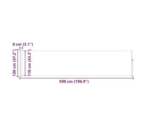 Ištraukiama Šoninė Kiemo Pertvara, Mėlynos Spalvos, 120X500Cm