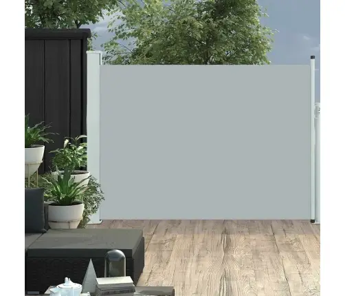 Ištraukiama Šoninė Kiemo Pertvara, Pilkos Spalvos, 120X500Cm