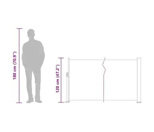Izvelkama Sānu Markīze, Brūna, 120X500 Cm Vidaxl