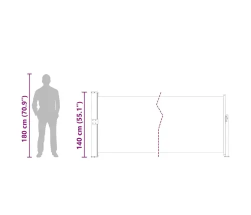 Ištraukiama Šoninė Kiemo Pertvara, Raudonos Spalvos, 140X500Cm