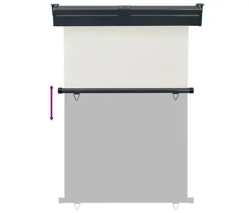 Balkona Sānu Markīze, Krēmkrāsas, 125X250 Cm Vidaxl