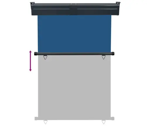 Balkona Sānu Markīze, Zila, 125X250 Cm Vidaxl