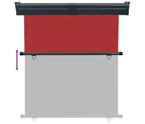 Balkona Sānu Markīze, Sarkana, 170X250 Cm Vidaxl