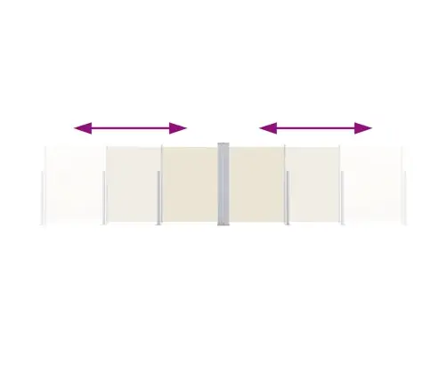 Ištraukiama Šoninė Pertvara, Kreminės Spalvos, 100X600Cm