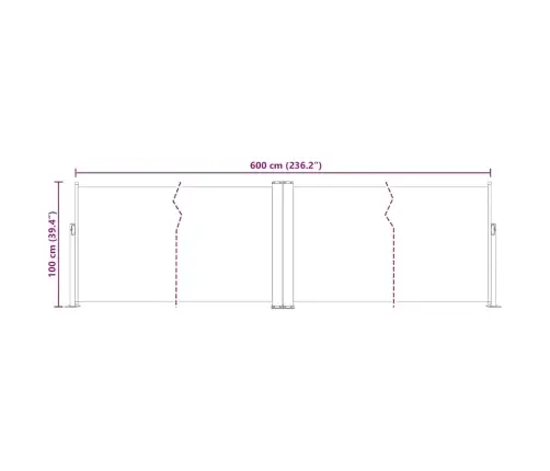 Ištraukiama Šoninė Pertvara, Mėlynos Spalvos, 100X600Cm Ištraukiama Šoninė Pertvara, Mėlynos Spalvos, 100X600Cm