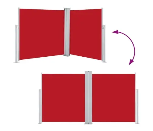 Ištraukiama Šoninė Pertvara, Raudonos Spalvos, 100X600Cm