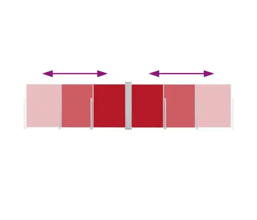 Ištraukiama Šoninė Pertvara, Raudonos Spalvos, 100X600Cm