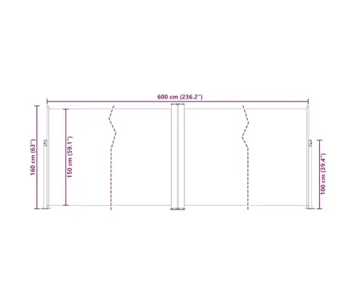 Izvelkams Sānu Aizslietnis, Zils, 160X600 Cm Vidaxl