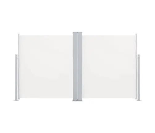Ištraukiama Dviguba Šoninė Kiemo Pertvara, Kreminė, 170X600Cm