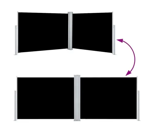 Izvelkams Sānu Aizslietnis, Melns, 120X1000 Cm Vidaxl