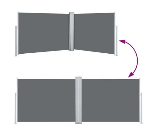 Lahtitõmmatav Külgsein, Antratsiithall, 120 X 1000 Cm
