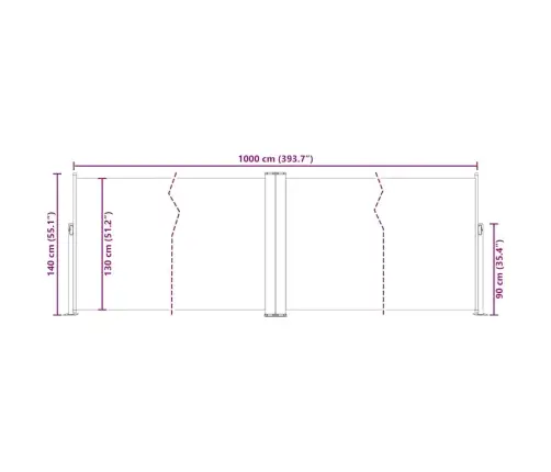 Lahtitõmmatav Külgsein, Sinine, 140 X 1000 Cm