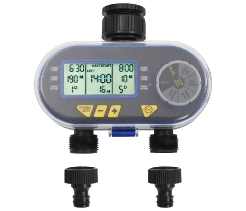 Digitālais Laistīšanas Taimeris Ar Divām Izejām, Automātisks Vidaxl