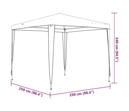 Dārza Nojume, 2,5X2,5 M, Balta Vidaxl