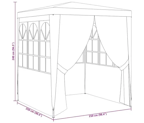 Dārza Nojume Ar Sānu Sienām, Profesionāla, 2,5X2,5 M, Balta Vidaxl