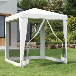 Svinību Telts Ar 4 Sieta Sienām, 2X2 M, Balta Vidaxl