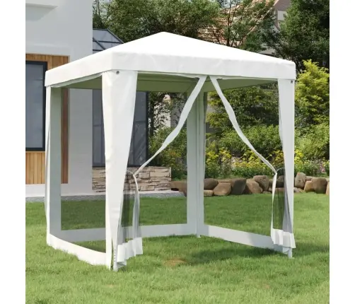 Svinību Telts Ar 4 Sieta Sienām, 2X2 M, Balta Vidaxl