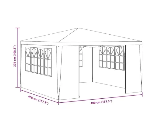 Dārza Nojume Ar Sānu Sienām, Profesionāla, 4X4 M, Balta, 90 G/M² Vidaxl