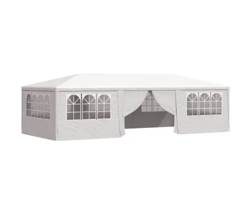 Professionaalne Peotelk Külgseintega, 4X9 M, Valge 90 G/M²