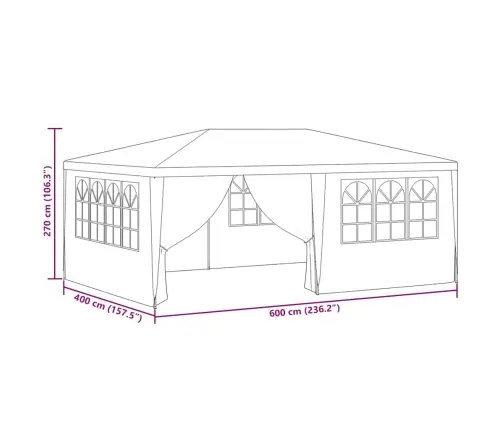 Dārza Nojume Ar Sānu Sienām, Profesionāla, 4X6 M, Pelēka Vidaxl