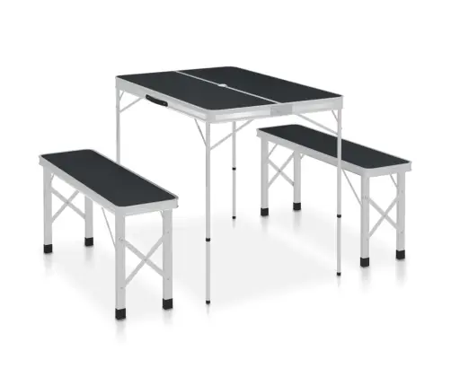 Kokkupandav Matkalaud 2 Pingiga, Alumiinium, Hall