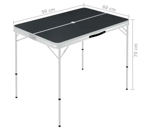 Kokkupandav Matkalaud 2 Pingiga, Alumiinium, Hall