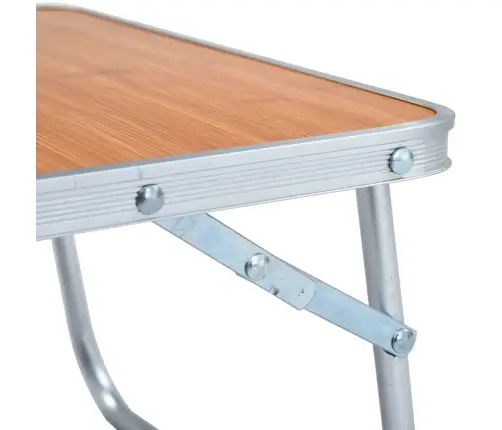 Saliekams Kempinga Galds, Brūns Alumīnijs, 60X40 Cm Vidaxl