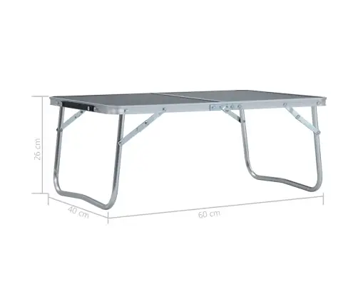 Sulankstomas Stovyklavimo Stalas, Pilkas, 60X40cm Aliuminis