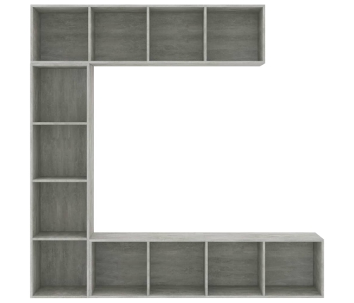 3-Daļīgs Grāmatu Un Tv Plaukta Komplekts, Pelēks, 180X30X180 Cm Vidaxl