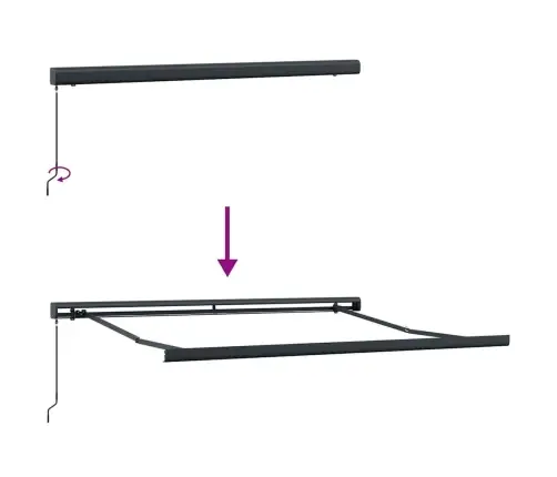 Markīze Antracīts 3 X 2,5 M Metāla