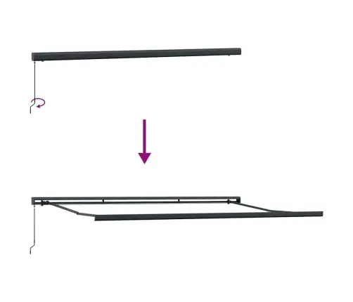 Markīze Antracīts 5 X 3 M Metāla