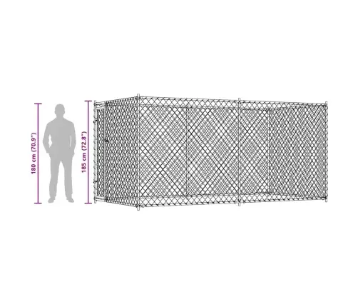 Suņu Voljērs, 382X192X185 Cm Vidaxl