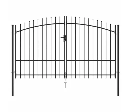 Divviru Žoga Vārti Ar Pīķiem Augšpusē, Melni, 3X1,75 M, Tērauds Vidaxl