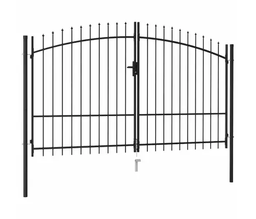 Divviru Žoga Vārti Ar Pīķiem Augšpusē, Melni, 3X2 M, Tērauds Vidaxl