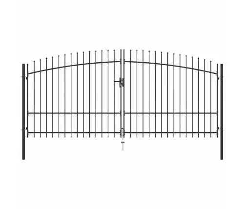 Dārza Vārti Ar Pīķiem Augšpusē, Divviru, 400X225 Cm Vidaxl