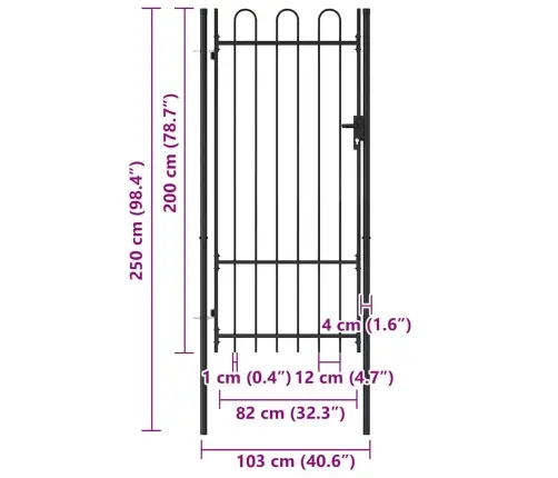 Žoga Vārti Ar Arkveida Formu, Vienviru, Melni, 1X2 M, Tērauds Vidaxl