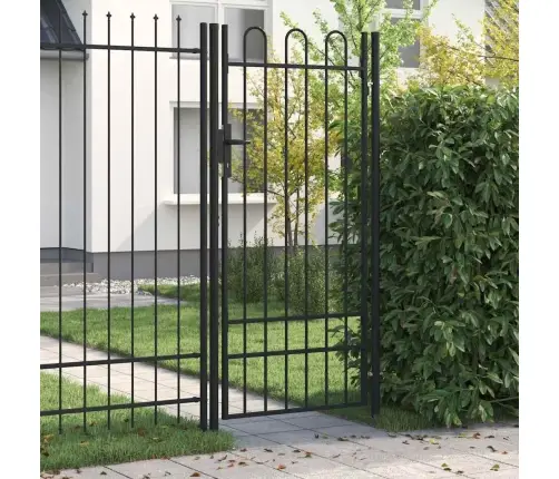 Žoga Vārti Ar Arkveida Formu, Vienviru, Melni, 1X2 M, Tērauds Vidaxl