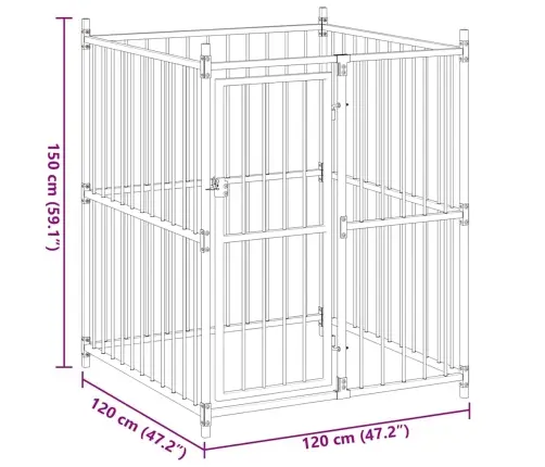 Suņu Voljērs, 120X120X150 Cm Vidaxl