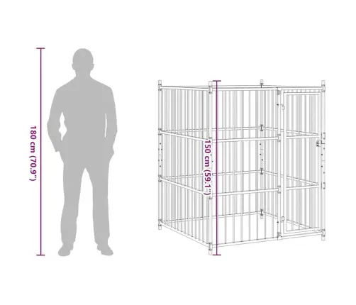 Suņu Voljērs, 120X120X150 Cm Vidaxl