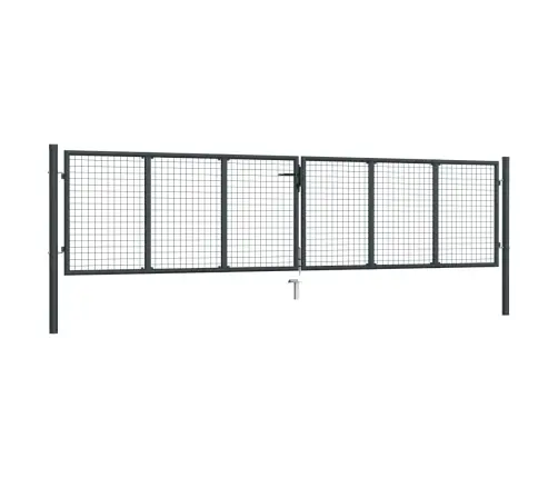 Dārza Vārti, Sieta, Cinkots Tērauds, 400X100 Cm, Pelēki Vidaxl