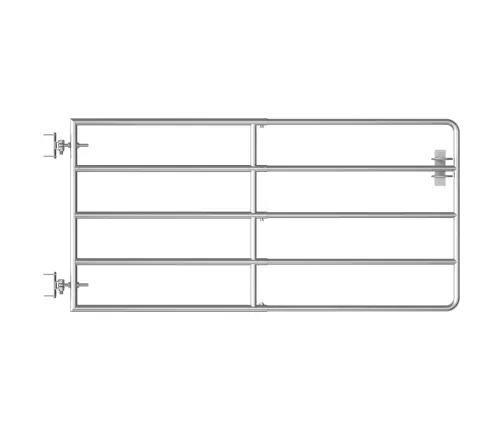 Lauko Vartai, 5 Skersiniai, Sidabrinės Spalvos, (95-170)X90Cm