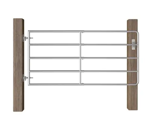 Lauko Vartai, 5 Skersiniai, Sidabrinės Spalvos, (95-170)X90Cm