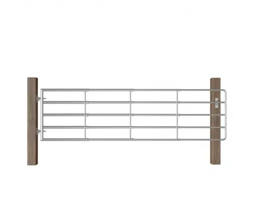 Aploka Vārti, 5 Stieņi, Tērauds, (115-300)X90 Cm, Sudraba Krāsa  Vidaxl