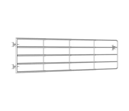 Aploka Vārti, 5 Stieņi, Tērauds, (115-300)X90 Cm, Sudraba Krāsa  Vidaxl