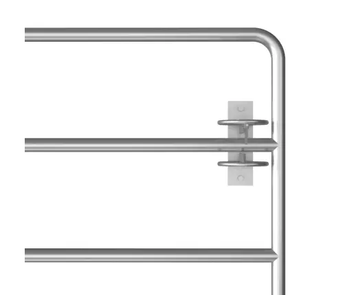 Aploka Vārti, 5 Stieņi, Tērauds, (115-300)X90 Cm, Sudraba Krāsa  Vidaxl