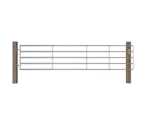 5 Latiga Põlluvärav, Teras, (150–400) X 90 cm Hõbedane