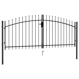 Žoga Vārti Ar Pīķiem, Divviru, Melni, 3X1,25 M, Tērauds Vidaxl