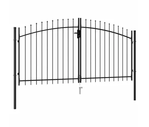 Divviru Žoga Vārti Ar Pīķiem Augšpusē, Melni, 3X1,5 M, Tērauds Vidaxl