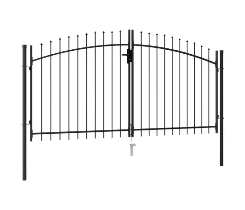 Divviru Žoga Vārti Ar Pīķiem Augšpusē, Melni, 3X1,5 M, Tērauds Vidaxl